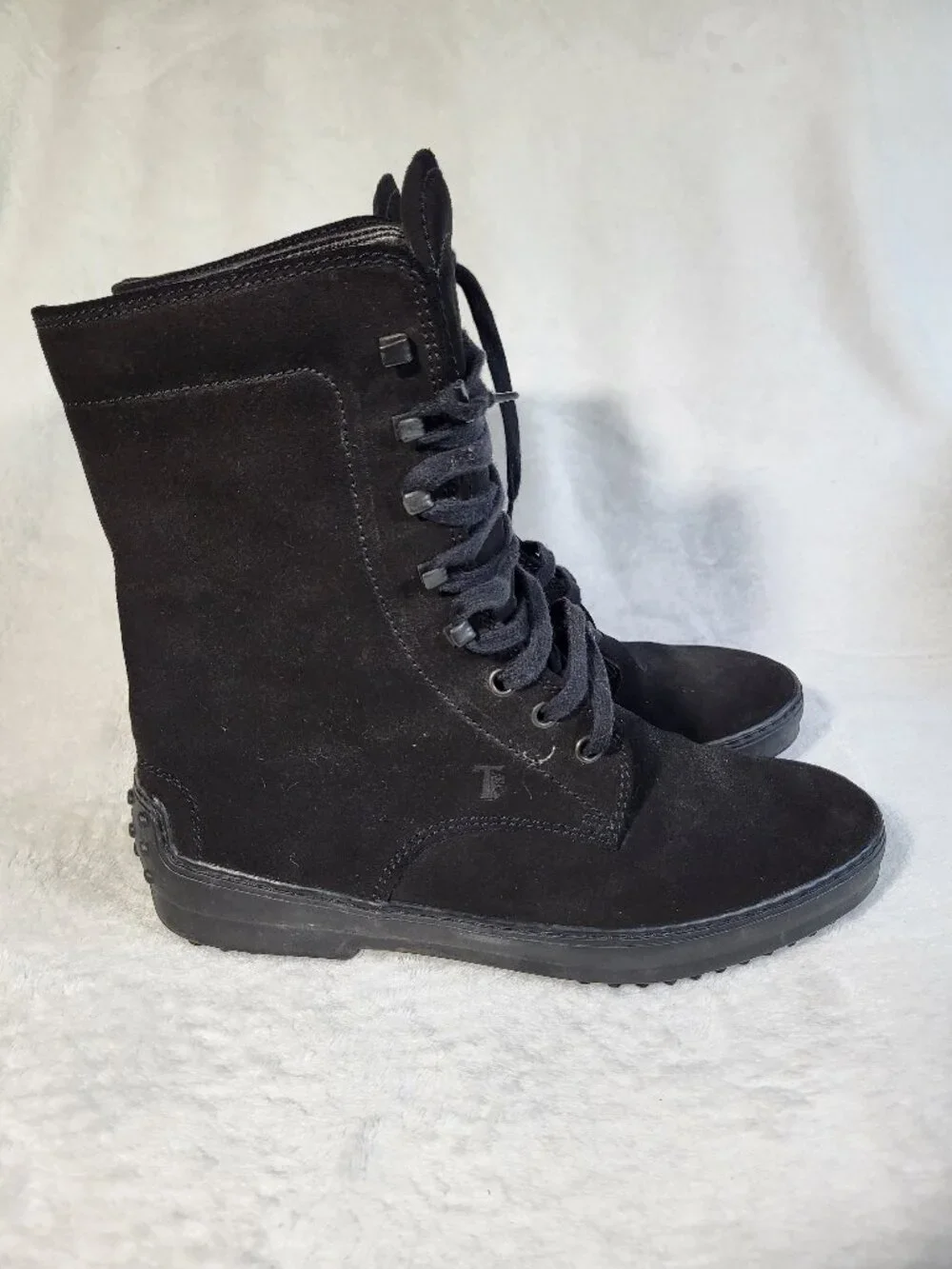 Tods Men's Black Winter Lace Up Ankle Boots Size 39 ( US Size 7 )
